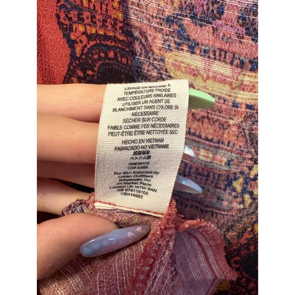 Free People Dress Rust Orange Flounce Hem Open Back Sz M - Picture 5 of 5